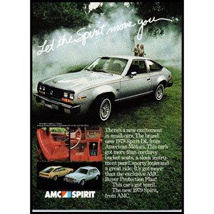 1979 AMC American Motors Spirit DL Hatchback Vintage Print Ad Wall Art 70s Photo